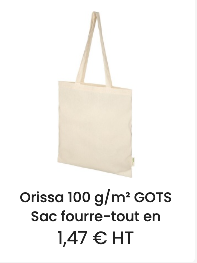 Tote Bag en textile bio label GOTS
