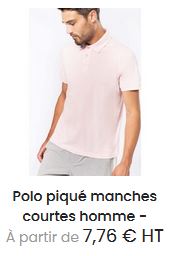  Polo piqué manches courtes homme