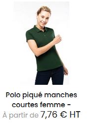  polo piqué manches courtes femme