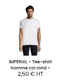  tee shirt homme col rond blanc