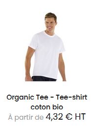 Tee-shirt blanc coton bio homme label Bio