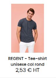  T-shirt unisexe col rond
