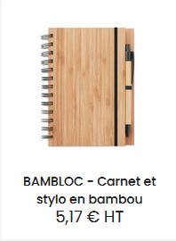 Carnet stylo en bambou