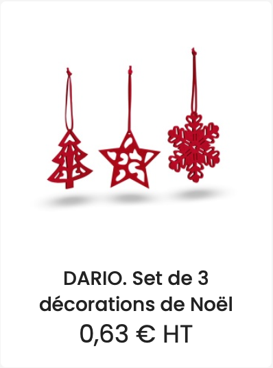 Set 3 décorations Noël 